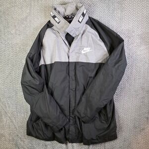 Nike Men's XL Insulated Jacket Black Gray Full Zip Winter Athletic Coat